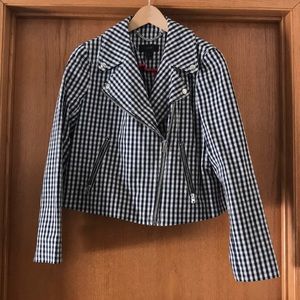 Jcrew Gingham Moto Jacket